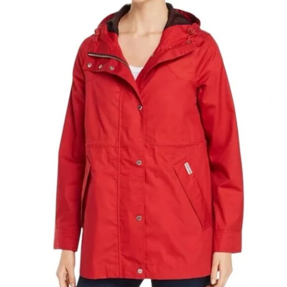 Hunter Women's Hooded Water Resistant Lightweight Red Wash Rain Jacket Size XXL - Picture 1 of 10